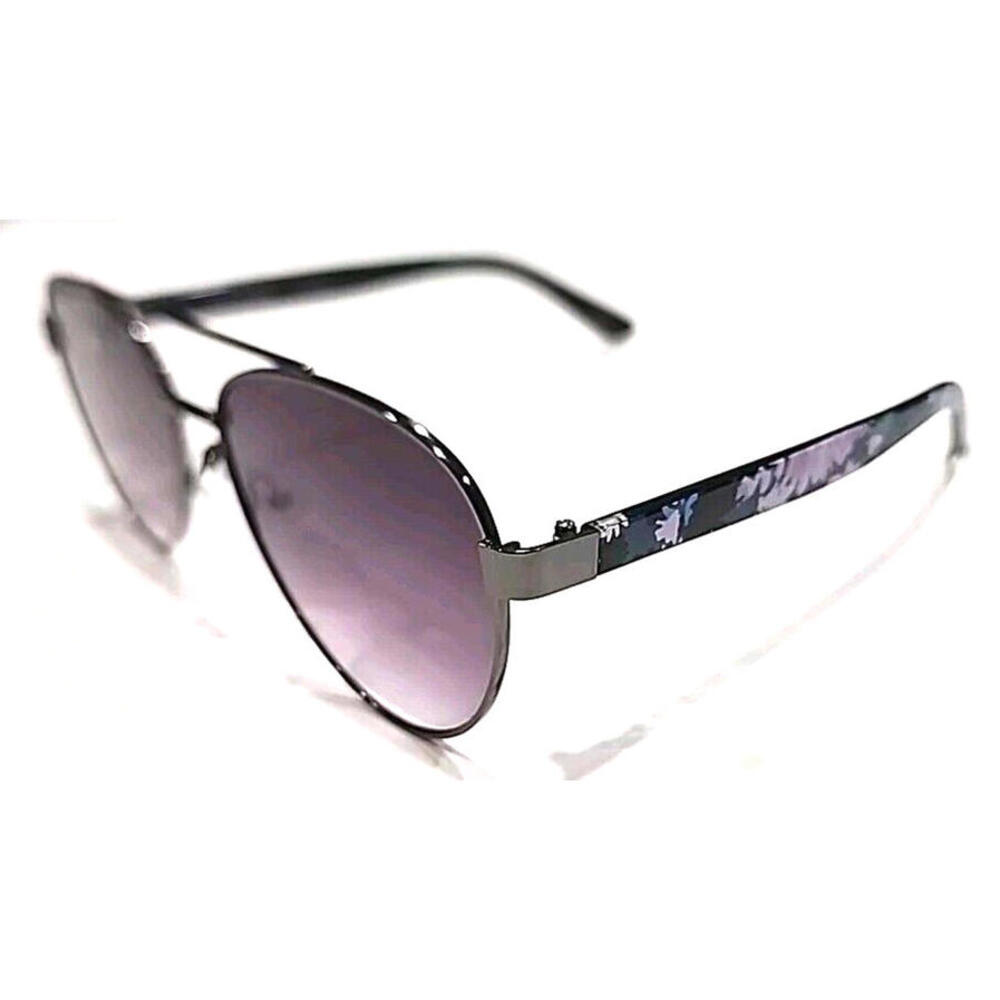 Vera Bradley Lauren Chrysanthemum Crush Gunmetal Gray Aviator Sunglasses